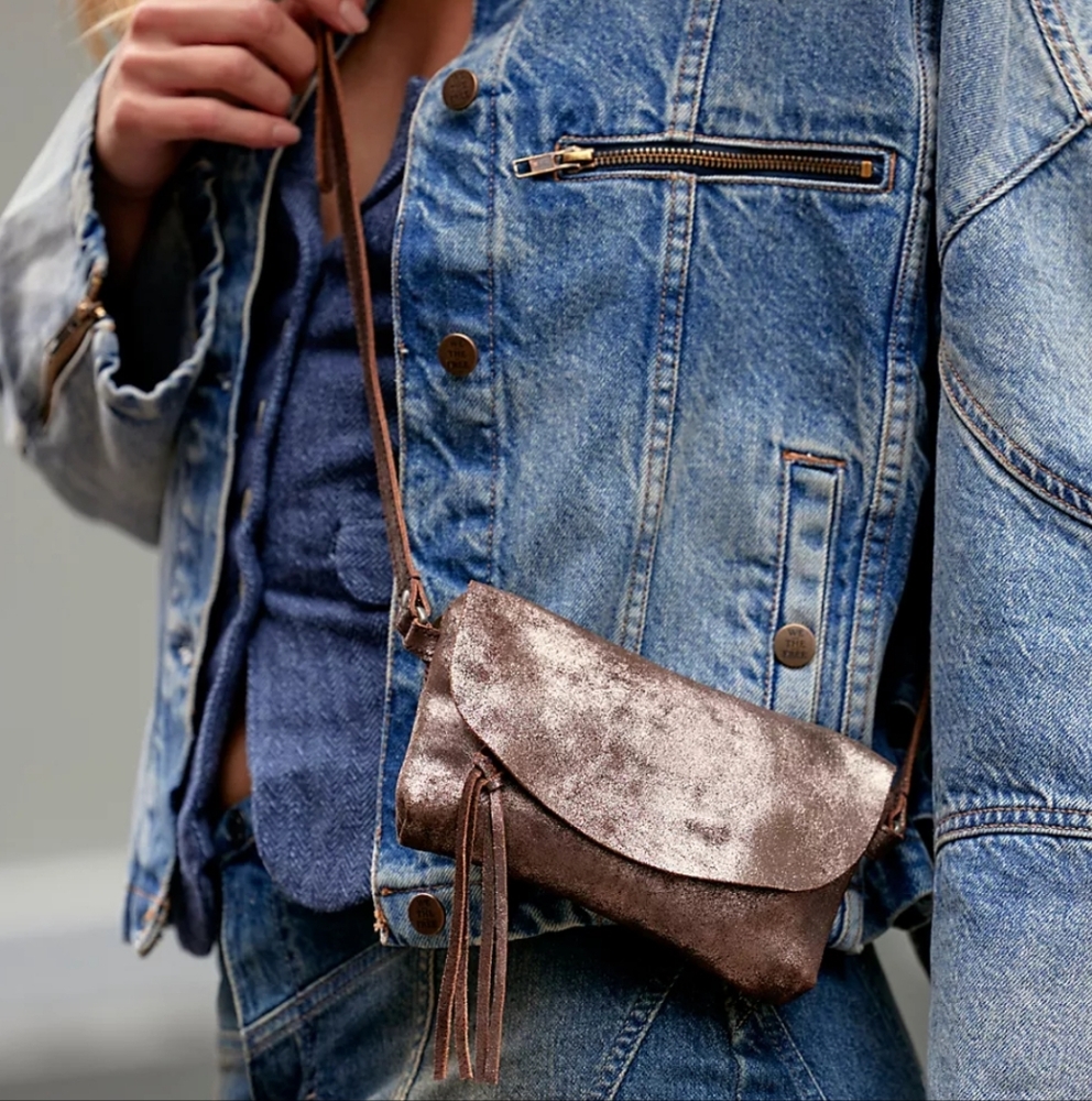 Free People Metallic Crossbody Bag